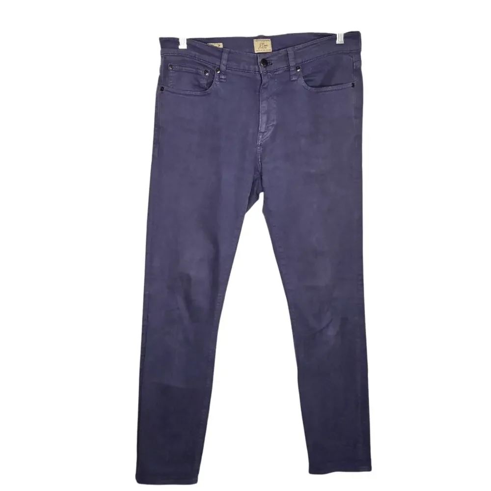 J Crew Men Slim Fit Garment Dyed Five Pocket Jean Blue Work Casual Office 32x34